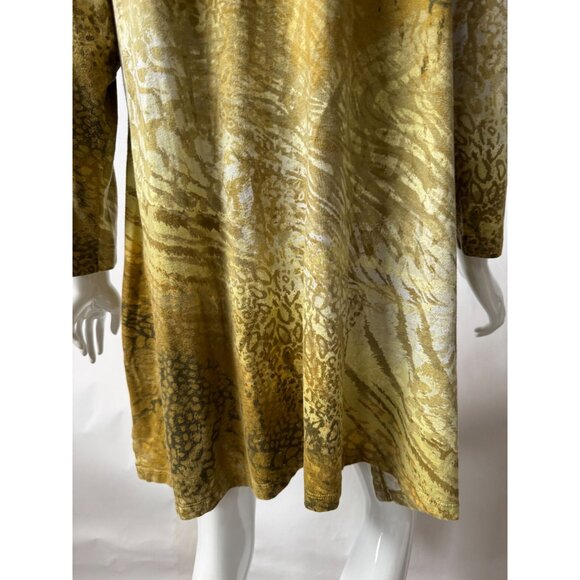 Lori Goldstein XL Animal Print Metallic Tunic Top - Picture 9 of 16